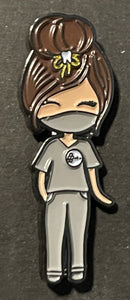 Dental Team Pin Blonde, Brown and Dark