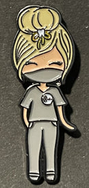 Dental Team Pin Blonde, Brown and Dark