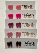 Pink Tooth Earrings: Glitter Dental Studs, Hypoallergenic