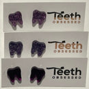 Purple Tooth Stud Earrings: Dental Hygiene Gift
