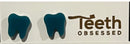 Tooth Stud Earrings: Glitter Dental Hygienist Gift
