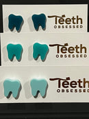 Tooth Stud Earrings: Glitter Dental Hygienist Gift
