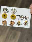 Sunflower Tooth Earrings: Dental Assistant Gift