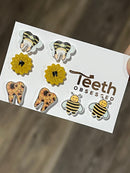 Sunflower Tooth Earrings: Dental Assistant Gift