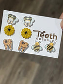 Sunflower Tooth Earrings: Dental Assistant Gift
