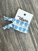 Smiling Teeth Hairbow: Green, Blue and Pink