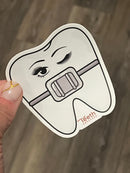 Dental Braces Sticker, Orthodontist Gift