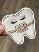 Dental Braces Sticker, Orthodontist Gift, Tooth Decal