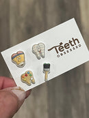 Tooth Paint and Paintbrush Earrings