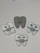Dental Braces Sticker, Orthodontist Gift, Tooth Decal