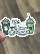 Dental Coffee Stickers | Dentist Coffee Sticker | Dental Assistant Gift | Hygienist Coffee Sticker | Tooth Coffee Sticker | Dental Team Swag