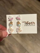 Dental Ballet Earrings, Tutu Teeth Earrings, Tooth Fairy Earrings, Dental Hygiene Gift, Dental Gift, Dental Assistant, Dental Hygiene