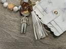 Grey Check Tooth Keychain
