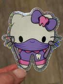 Kitty Dental Hygienist, Hello Car Tooth Sticker, Dental Assistant, Dental Cat Student, Hygienist Sticker, Teeth Sticker, RDH Sticker