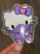 Kitty Dental Hygienist, Hello Car Tooth Sticker, Dental Assistant, Dental Cat Student, Hygienist Sticker, Teeth Sticker, RDH Sticker