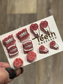 Pink Dental Earrings: Typodont, Denture, Large Molar, Small Molar, and Dental Crown