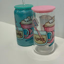 Dental Hygienist Glass Tumbler with Lid & Straw: Iced Coffee Cup