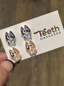 Blue Dog Earrings: Handmade Resin Cartoon Dog Lover Jewelry