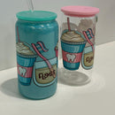 Dental Hygienist Glass Tumbler with Lid & Straw: Iced Coffee Cup