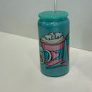 Dental Hygienist Glass Tumbler with Lid & Straw: Iced Coffee Cup