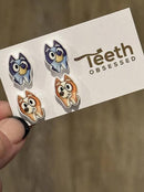 Blue Dog Earrings: Handmade Resin Cartoon Dog Lover Jewelry