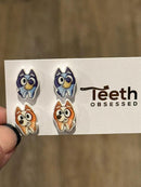 Blue Dog Earrings: Handmade Resin Cartoon Dog Lover Jewelry