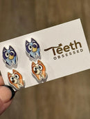 Blue Dog Earrings: Handmade Resin Cartoon Dog Lover Jewelry