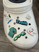Dental Croc Charm, Tooth Charm, Mrs Flossy Charm, Teeth Shoe Charm