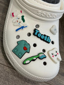 Dental Croc Charm, Tooth Charm, Mrs Flossy Charm, Teeth Shoe Charm