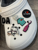 Dental Croc Charm, Tooth Charm, Mrs Flossy Charm, Teeth Shoe Charm