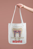 Large Canvas Tote Bag – "Getting On My Nerves"