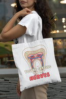 Large Canvas Tote Bag – "Getting On My Nerves"