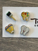 Tooth Paint and Paintbrush Earrings