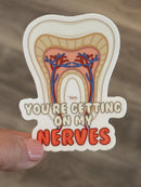 Your Getting On My Nerves Dental Sticker