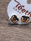 Kawaii Coffee Cup Tooth Earrings: Dental Hygienist Gift