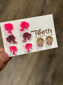 Pink Tooth Earrings