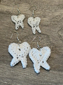 Glitter Tooth Stud Earrings: Hypoallergenic Dental Jewelry