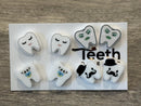 Dental Earrings, Teeth Earrings, Tooth Earrings, Glitter Tooth Earrings, Dental Hygiene Gift Dental Assistant, Dental Graduation