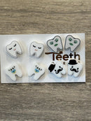 Dental Earrings, Teeth Earrings, Tooth Earrings, Glitter Tooth Earrings, Dental Hygiene Gift Dental Assistant, Dental Graduation