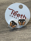 Kawaii Coffee Cup Tooth Earrings: Dental Hygienist Gift