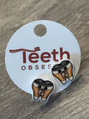 Kawaii Coffee Cup Tooth Earrings: Dental Hygienist Gift