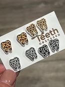 Glitter Cheetah Tooth Stud Earrings: Dental Hygienist Gift