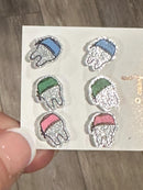 Scrub Hat Tooth Earrings, Tooth Stud Earrings, Tooth Earrings, Dental Earrings, Dental Assistant Earrings, Dental Hygienist Earrings