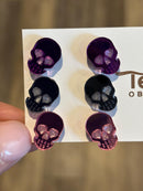 Dental Mirror Skull Earrings