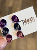 Dental Mirror Skull Earrings