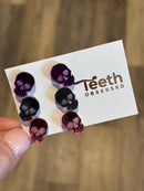 Dental Mirror Skull Earrings