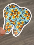 Flower Tooth Sticker | Cute Dental Sticker | Dental Assistant & Hygienist Gift | Tooth Floral Decal | Dentist Laptop Water Bottle Sticker