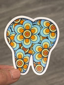 Flower Tooth Sticker | Cute Dental Sticker | Dental Assistant & Hygienist Gift | Tooth Floral Decal | Dentist Laptop Water Bottle Sticker