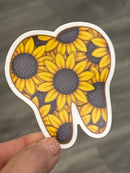 Sunflower Tooth Sticker | Cute Dental Sticker | Dental Assistant Hygienist Gift | Tooth Flower Decal | Dentist Laptop & Water Bottle Sticker