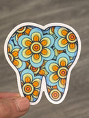 Flower Tooth Sticker | Cute Dental Sticker | Dental Assistant & Hygienist Gift | Tooth Floral Decal | Dentist Laptop Water Bottle Sticker